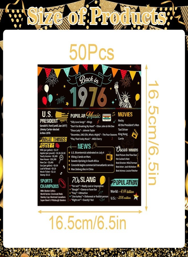refavor Vintage 50th Birthday Napkins, 50PCS Back in 1976 Birthday Party Decorations Supplies for Men Women, Colorful Cheers to 50 Years Disposable Napkin - Image 3